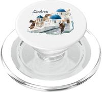 Donkey on Santorini Streets in Greece Tourist Keepsake Women PopSockets PopGrip for MagSafe