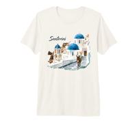 Donkey on Santorini Streets in Greece Tourist Keepsake Women Premium T-Shirt