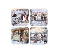 Donkey on the Snow Set of 4 Coasters by the Macneil Studio