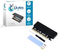 Donkey PC DPC-HS001 PCIe NVMe SSD Adapter Card with Aluminium Heatsink for M.2 NVMe M Key B+M Key, Supports PCIe x4/x8/x16 Slot