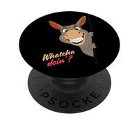 Donkey Peek Tee “Whatcha Doin?" Cute and Funny Animal Design PopSockets Adhesive PopGrip