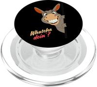 Donkey Peek Tee “Whatcha Doin?" Cute and Funny Animal Design PopSockets PopGrip for MagSafe