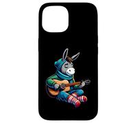 Donkey Playing Guitar Winter Cozy Acoustic Music Vibes Case for iPhone 15