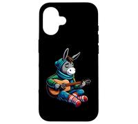 Donkey Playing Guitar Winter Cozy Acoustic Music Vibes Case for iPhone 16