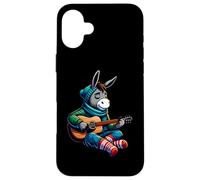 Donkey Playing Guitar Winter Cozy Acoustic Music Vibes Case for iPhone 16 Plus