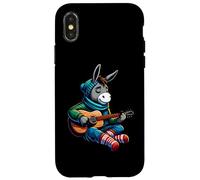 Donkey Playing Guitar Winter Cozy Acoustic Music Vibes Case for iPhone X/XS