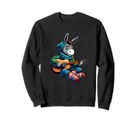 Donkey Playing Guitar Winter Cozy Acoustic Music Vibes Sweatshirt