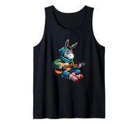 Donkey Playing Guitar Winter Cozy Acoustic Music Vibes Tank Top
