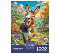 Donkey Puzzle 1000 Piece, Jigsaw Puzzle Challenge Eco-friendly Paper Puzzle for Adults & for Age 14 And Up 38x26cm/1000pcs