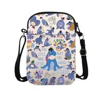 Donkey Quote Crossbody Bag Cartoon Character Messenger Bag Donkey Lover Gift My Eyes Are Open But My Mind Is Aslee Gift (EyesOpenCrossS)