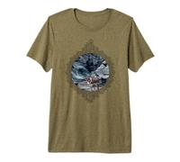 Donkey Raven Horse Crow Rock Mule Vintage Ornate Flower Lei Premium T-Shirt