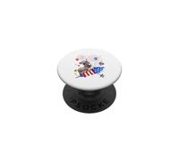 Donkey Riding Firecracker 4th Of July US Flag Fireworks PopSockets Adhesive PopGrip