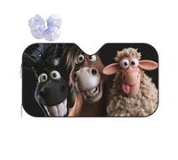 Donkey Sheep Big Teeth Windshield Sun Shade, Family Funny Windshield Sun Shade For Car Suv Truck, Protector Blocks Uv, (51" X 27.5"Inch,Upgrade Hardened)