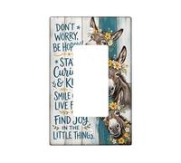 Donkey Single Rocker Light Switch Cover, Rustic Fanciful Flower Wood Spring Brown Plastic Standard Size Accents Wall Switch Plates for Home Living Room New Apartment Decor
