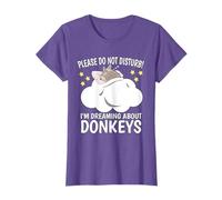 Donkey Sleeping Wear Kids Women Men I'm Dreaming About Donkeys Black Unisex-Adults Unisex-Kids Classic Fit Short Sleeve Small UK S Club Collar T-Shirt