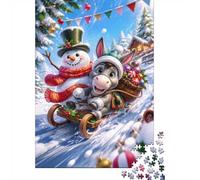 Donkey Snowman Candy 1000 Piece Mini Jigsaw Puzzle For Adults Gift Idea