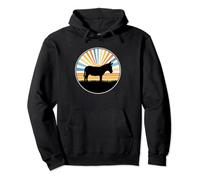 Donkey - Sunset Retro Animal Farm Farmer Mule Burro Farming Pullover Hoodie