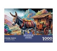 Donkey SunsetColossal Jigsaw Puzzles for Adults A Vast Collection of 1000 Advanced, Seemingly Impossible Challenging Puzzle Game Pieces - A Majestic Gift for Determined Adult And Young Adult Enthusia