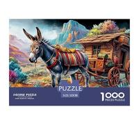 Donkey SunsetJigsaw Puzzles for Adults Featuring 1000 Advanced And Challenging Educational Games - These Serve As The Quintessential Gift Jigsaw Puzzles for Adults And Kids Age 12 Years Up 52x38cm/10