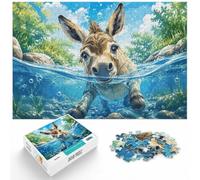 Donkey swimming underwater illustration Jigsaw Puzzle, 1000 Piece | For holiday downtime at home, this adult jigsaw puzzle with 1000 pieces works well for shared time during the holidays.