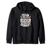 Donkey Team Funny Cartoon Hee-Haw Farm Birthday Party Zip Hoodie