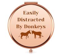 Donkey Themed Gifts for Donkey Lover Compact Makeup Mirror Funny Donkeys Gifts for Women Donkeys Lover Gift for Girls Friends Teen Sister Animal Lovers Gift Birthday Christmas Folding Makeup Mirror
