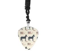 Donkey U.S.A Flag Guitar Pick Pendant Necklace for Acoustic Electric Bass Players Guitar Accessories Guitarist Gifts