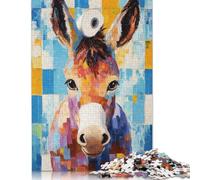 Donkey with Toilet Paper Puzzle Jigsaws 500 Pieces for Adults Wooden Puzzle Adult Jigsaw Puzzle Family Puzzle Game 500pcs (52x38cm)