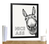 Donkeys Bathroom Wall Art, Humor Animal Modern Sign, Bathroom Wall Decor Funny, 12x16 Inch Funny Animal Humor Sign, For Restroom Living Room Hallway Apartment Office Gallery