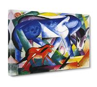 Donkeys By Franz Marc Canvas Print | Gallery Wrapped 30mm Frame Wall Art | 30x20 inches | Ready to Hang | Classic Animal Picture | Living Room Bedroom Lounge Office