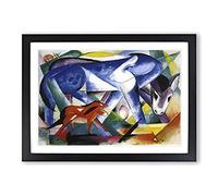 Donkeys by Franz Marc Framed Print | A2 Black Framed Wall Art | Ready to Hang | Modern Animal Picture | Living Room Bedroom Lounge Office