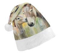 Donkeys Kiss Christmas Hat Santa Cap Adult