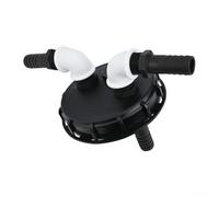 Donkivvy 163mm IBC Water Tank Cap Adapter Cap, Water Tank Cover Tap Water Butt Storage Tank Cap, 2x 25mm Pipe Quick Connector, Hose Fitting Parts