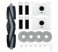 Donkivvy 18 Pcs Replacement Accessories Kit for Ecovacs for DEEBOT for T20 for OMNI Vacuum, 1 Main Roller Brush, 6 Side Brushes, 4 Mop Cloths, 2 Dust Bags, 4 Filters, 1 Cleaning Brush