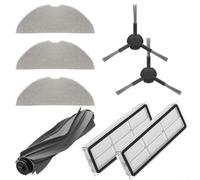 Donkivvy 8 Pcs Replacement Parts Accessories Fits for MOVA/ S10 / S10 Plus Robot Vacuum Cleaner, Include 1 Main Brush, 2 HEPA, 3 Mop Cloths, 2 Side Brushes