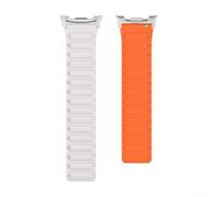Donkivvy Silicone Magnetic Watch Straps Fit for Samsung Watch 8/8 Classic Strap 5.9-6.7Inch, Magnetic Watch Band Wristband(Starlight Orange)