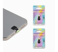 Donkiyana New Shiny Anti Dust Plug for Phone Case, 2 Pack Anti-Dust and Anti-Lost Charging Port Protection Cap for iPhone 15/16, Samsung Galaxy, Huawei, All USB C Devices(Green & Black Silicone)