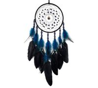 Donko Blue and Black Dream Catcher with Pendant | Handmade, Wall Decor, Wall Hanging Ornament, Bedroom Living Room Home Decor