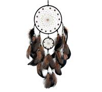 Donko Brown and Black Dream Catcher Wall Decor Feather Dream Catchers with Luminous Bead Handmade Dreamcatcher Wall Hanging Ornament for Bedroom Living Room Home Decor