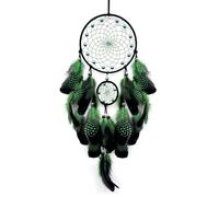 Donko Green and Black Dream Catcher Wall Decor Feather Dream Catchers with Luminous Bead Handmade Dreamcatcher Wall Hanging Ornament for Bedroom Living Room Home Decor
