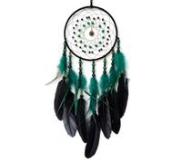 Donko Green and Black Dream Catcher with Pendant | Handmade, Wall Decor, Wall Hanging Ornament, Bedroom Living Room Home Decor