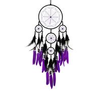 Donko Purple and Black Dream Catcher Large Dream Catchers Wall Decor Handmade Feather Dreamcatcher Wall Hanging Ornament for Bedroom Living Room Home Decor