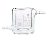 DONLAB CFN-0050 Glass 50ml Graduated Flat-Bottom Low-Form Jacketed Beaker Double-Layer Lab Reaction Beaker