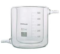 DONLAB CFN-0500 Glass 500ml Graduated Flat-Bottom Low-Form Jacketed Beaker Double-Layer Lab Reaction Beaker