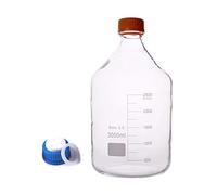 DONLAB MBP-303L Borosilicate Glass 3000ml/3L Round Media Storage Bottle Reagent Bottle with 3-Hole Mobile Phase Cap GL45