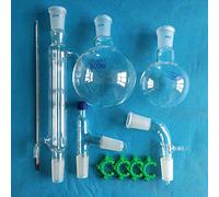 DONLAB Z0111 Glass Distilling Distillation Apparatus,24/40,500ml and 250ml Flask Chemistry Lab Glassware Kit