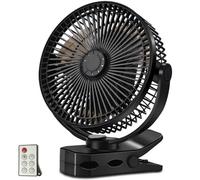 Donlala 12000mAh Battery Clip Fan - USB Rechargeable, Aromatherapy, LED Light Hook, 4 Speeds, Timer Setting and Versatile Design for Office, Camping, Travel, Grow Box, and Tent Use