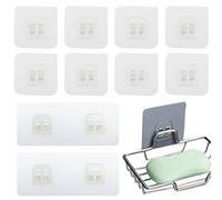 DonLeeving 10 PACK Shower Caddy Adhesive Sticker Hooks, Shower Rack Bathroom Caddy, Corner Shower Caddy Adhesive Replacement for Bathroom Soap Dish and Kitchen Accessories