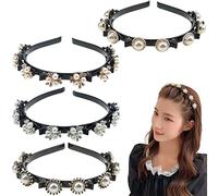DonLeeving 4 Pcs Double Bangs Hairstyle Hairpin Headbands Double Layers Twist Plait Headbands Hollow Woven Headband With Clips Hair Accessories, 4 Count (Pack of 1)