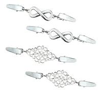 DonLeeving 4 Pcs Vintage Cardigan Sweater Pin Shawl Brooch Clips Shirt Dress Collar Duck Clip for Elegant Women (Silver)